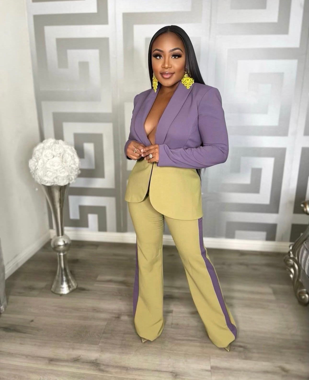 VIP LIST COLORBLOCKSUIT - PURPLE/GREEN