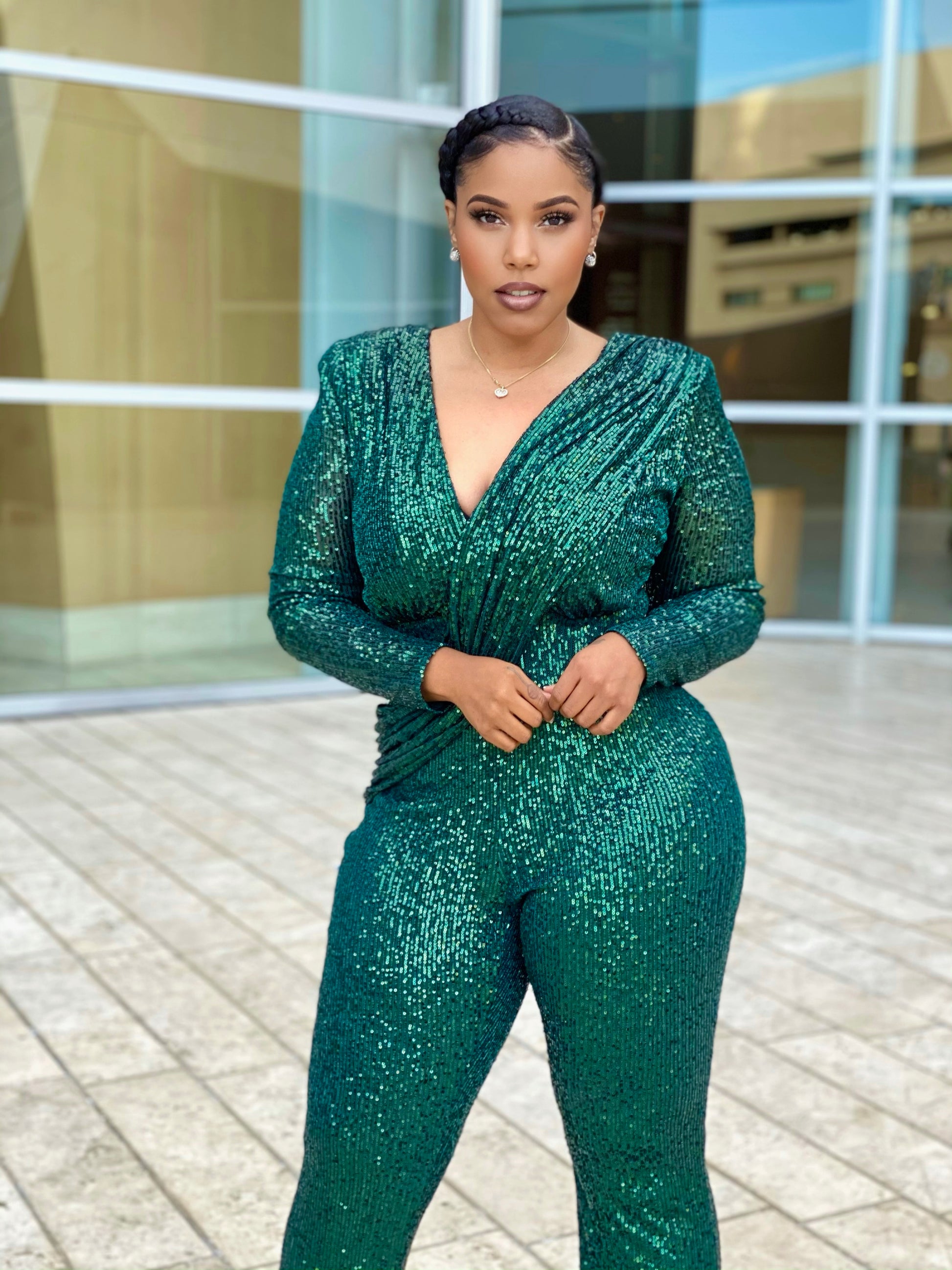 HIGH MAINTENANCE JUMPSUIT - EMERALD GREEN