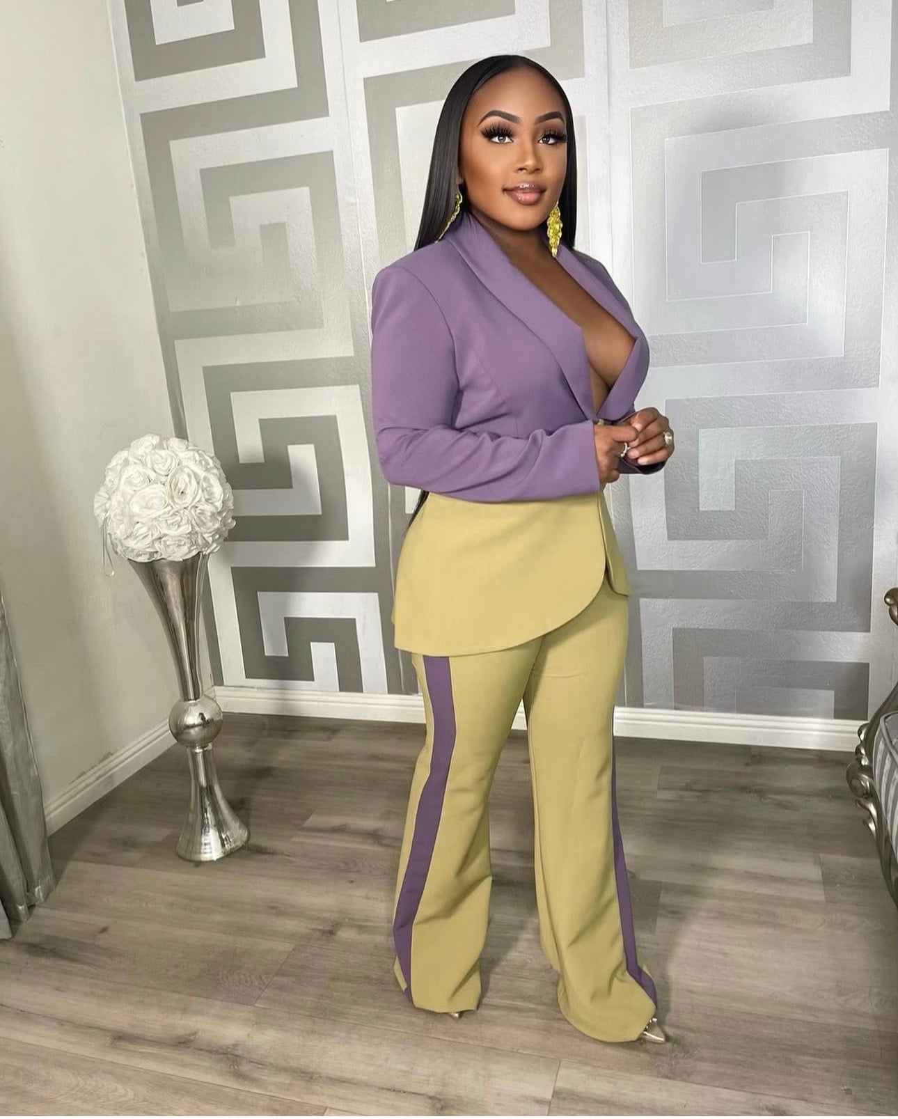 VIP LIST COLORBLOCKSUIT - PURPLE/GREEN