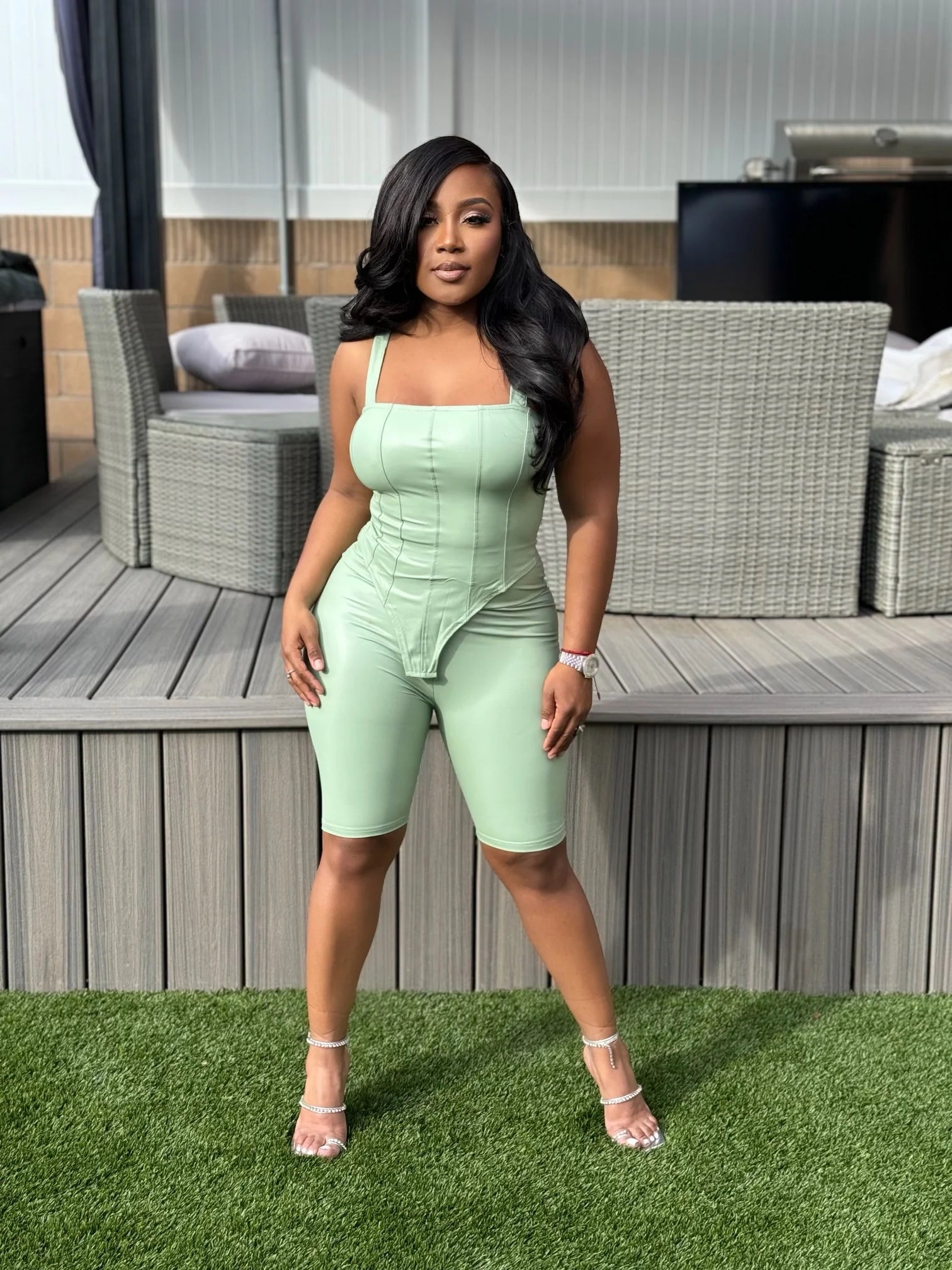 DAILY CHARM SHORT SET - MINT GREEN