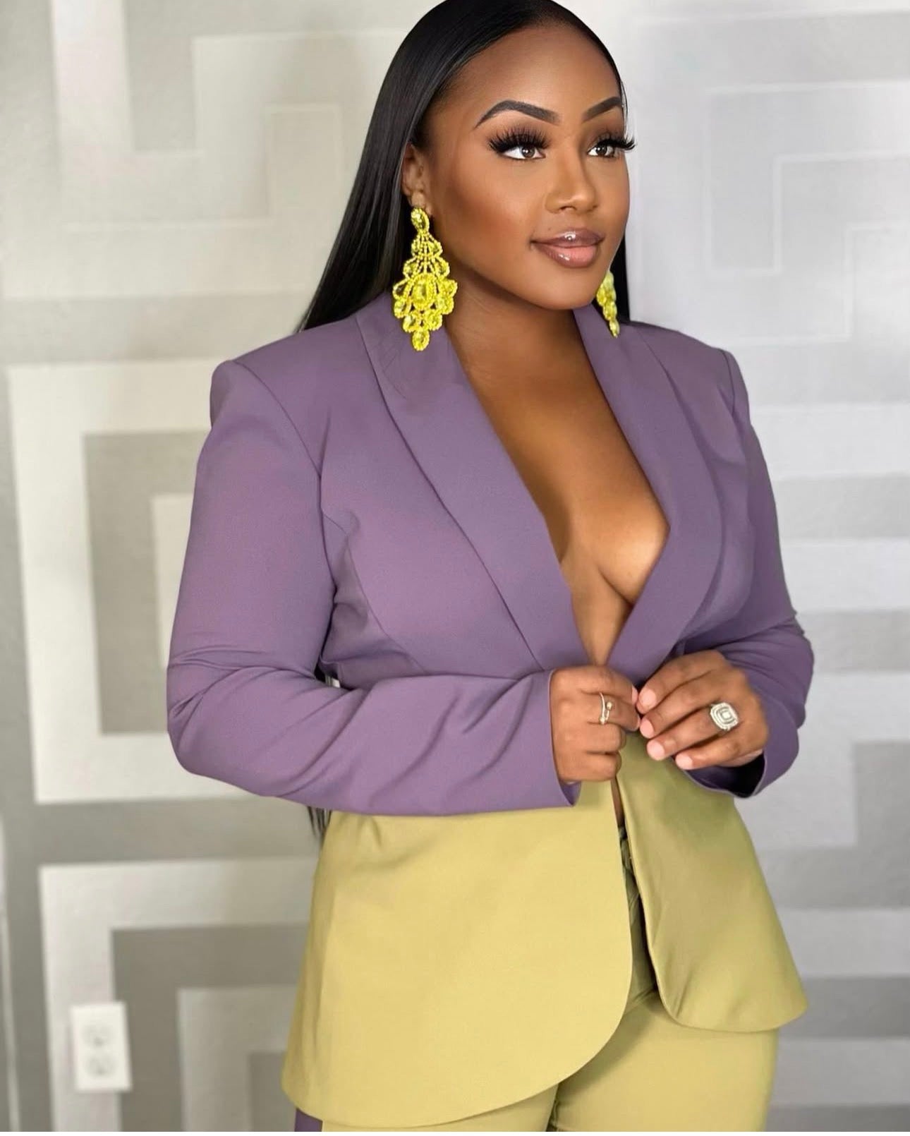 VIP LIST COLORBLOCKSUIT - PURPLE/GREEN