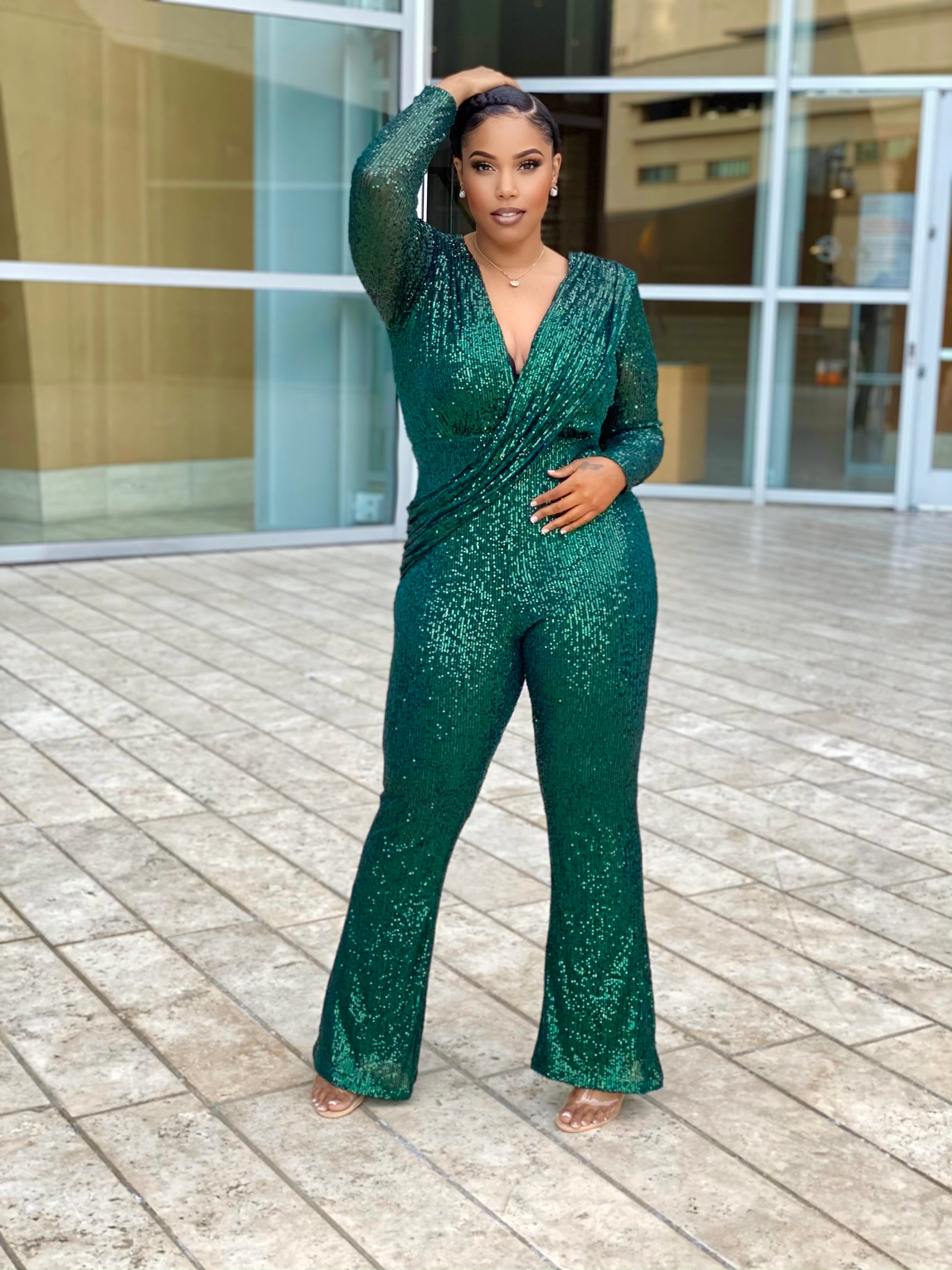 HIGH MAINTENANCE JUMPSUIT - EMERALD GREEN