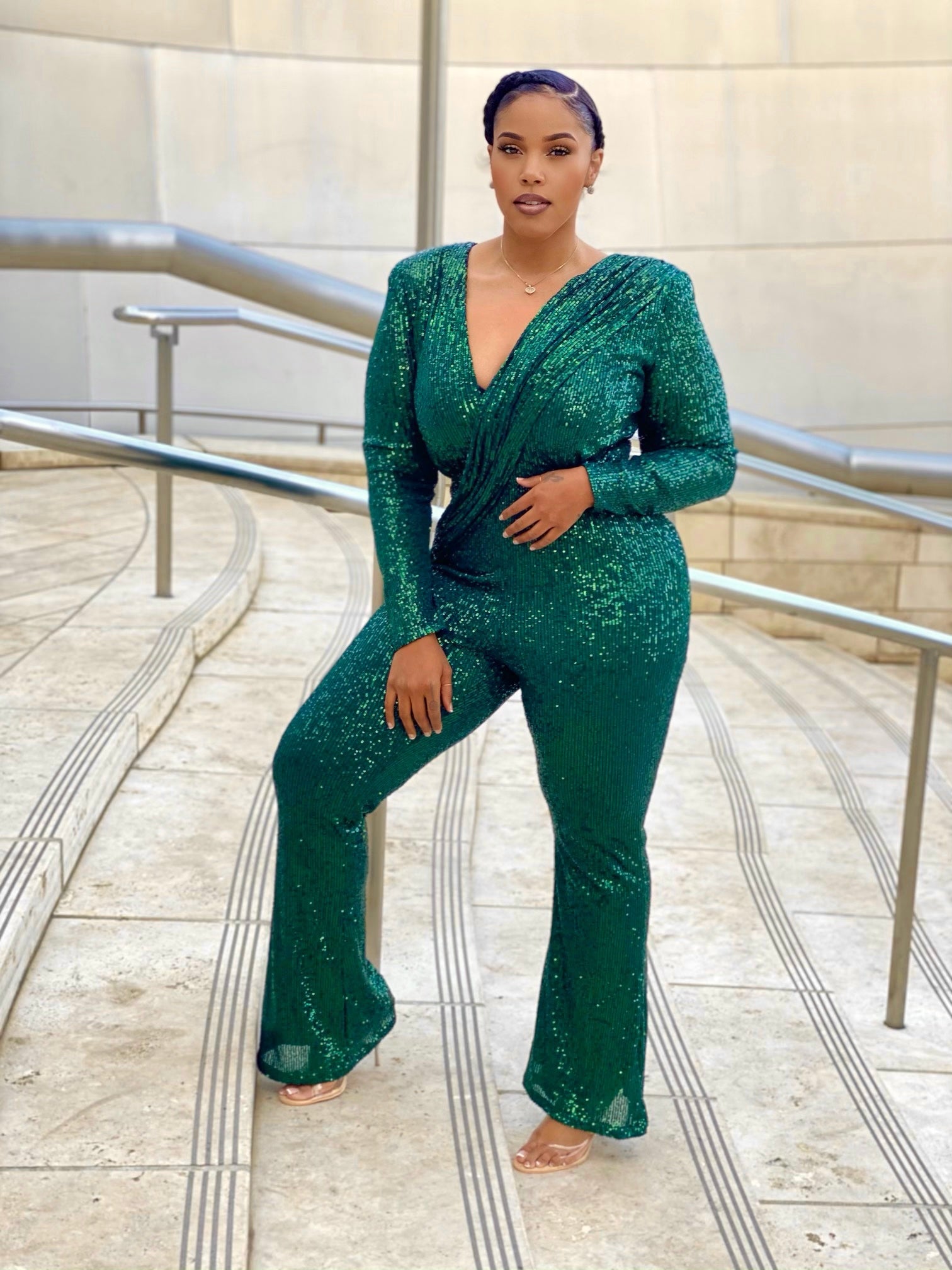 HIGH MAINTENANCE JUMPSUIT - EMERALD GREEN