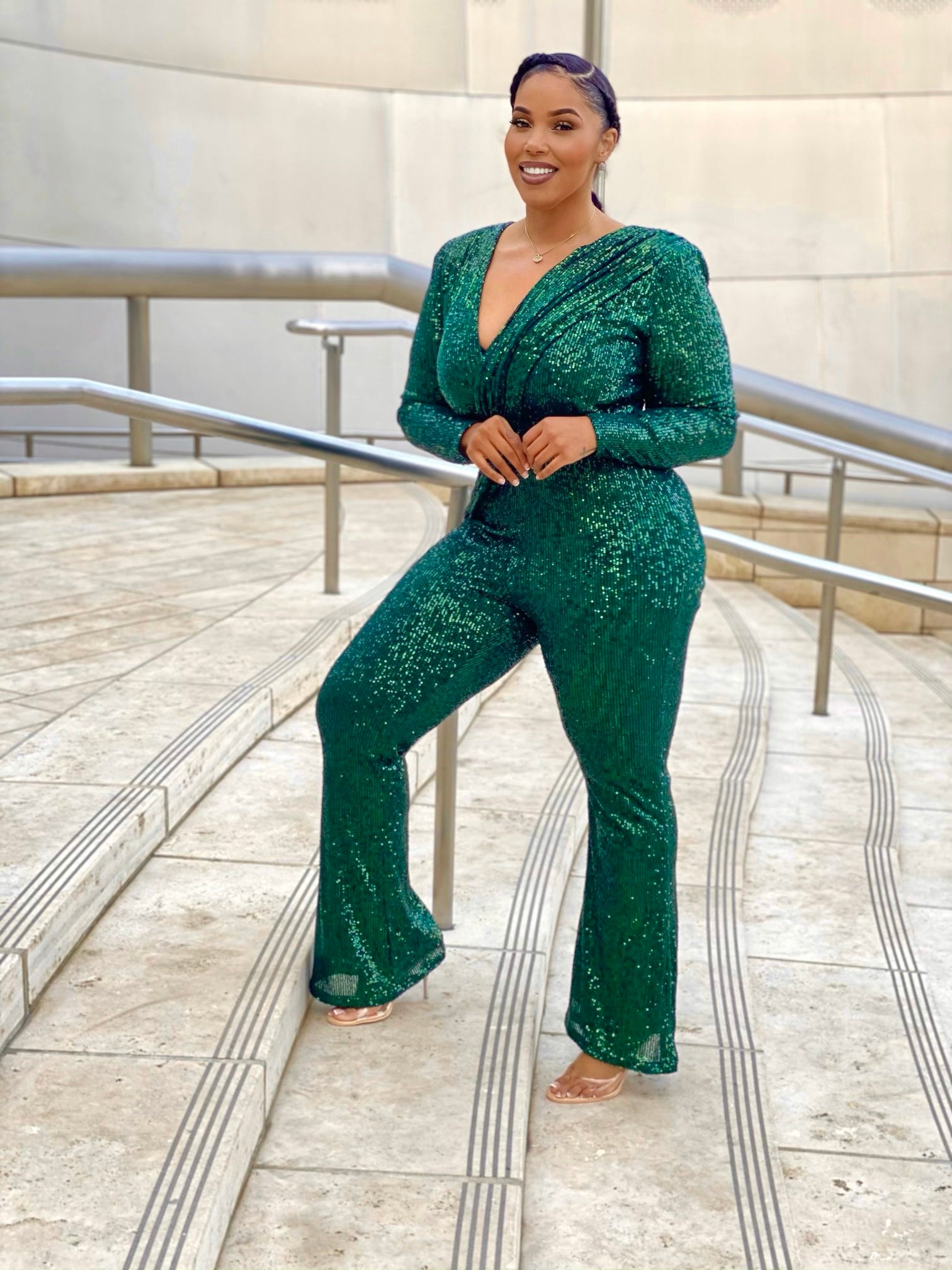 HIGH MAINTENANCE JUMPSUIT - EMERALD GREEN