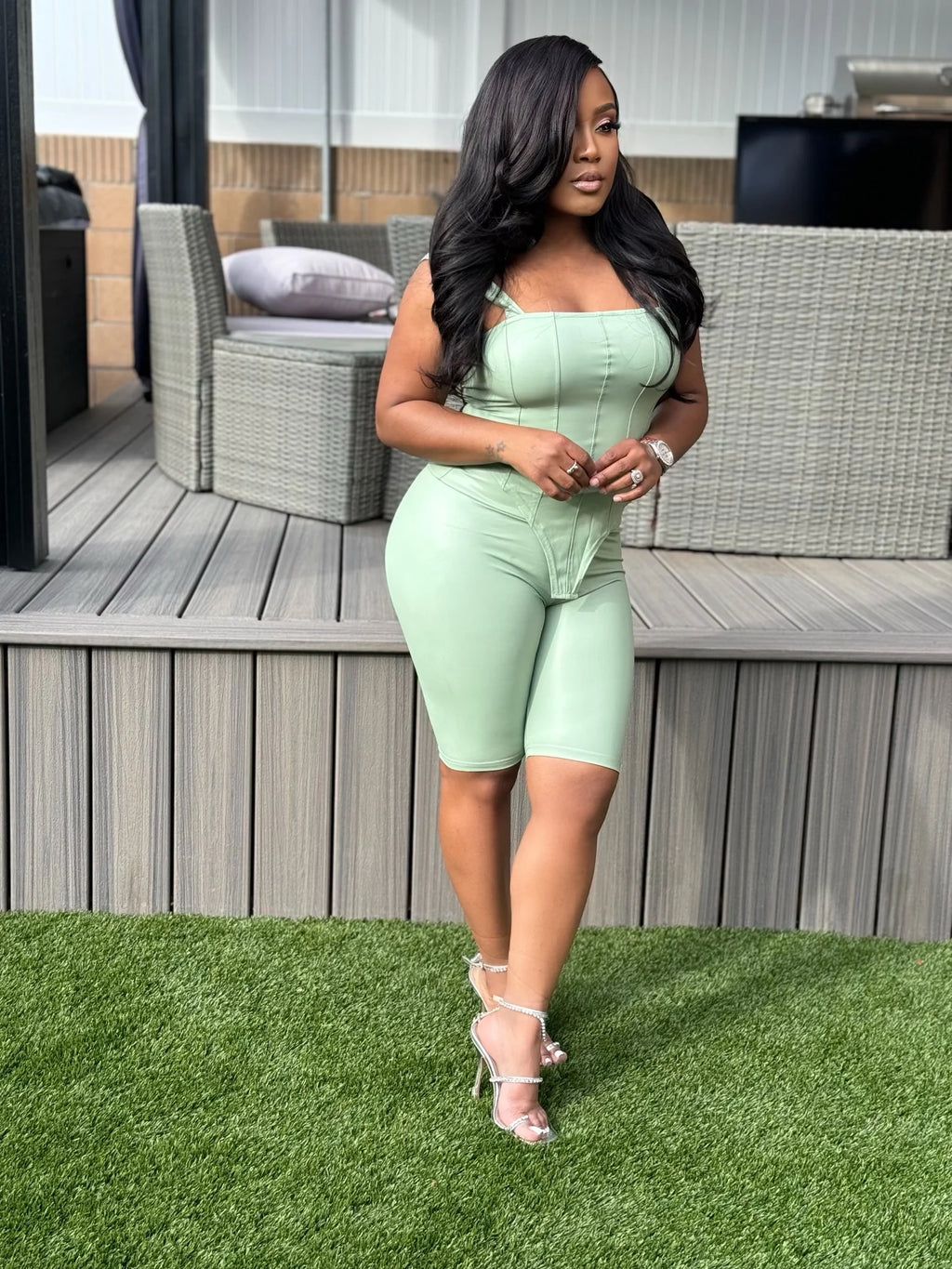 DAILY CHARM SHORT SET - MINT GREEN