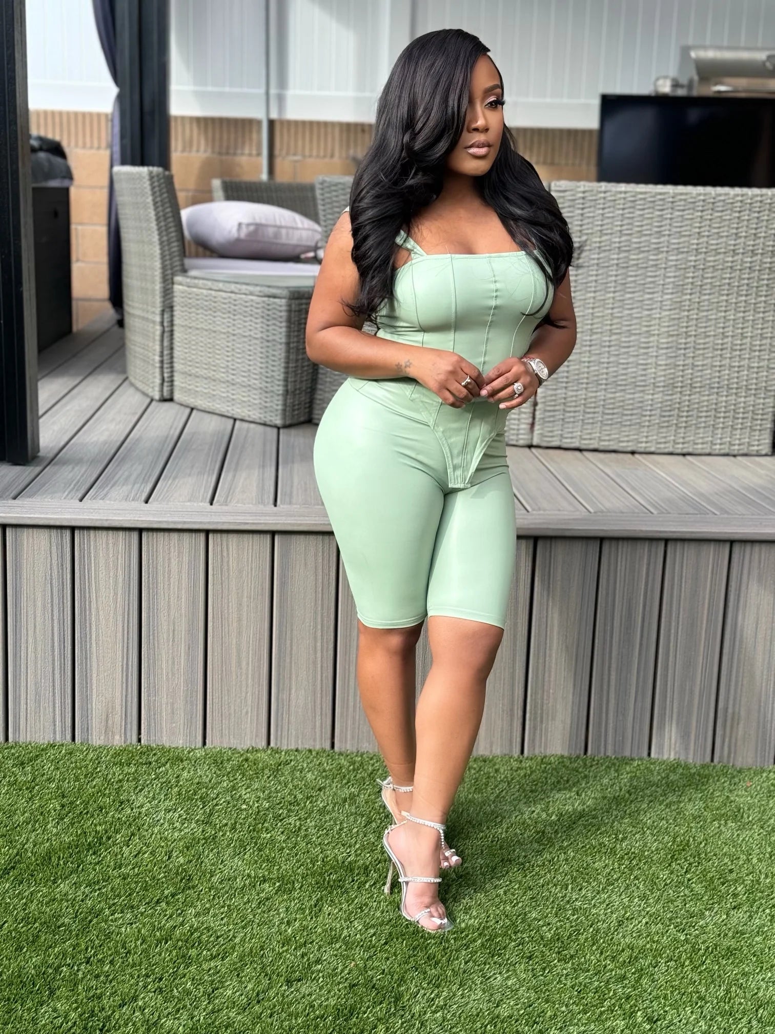 DAILY CHARM SHORT SET - MINT GREEN