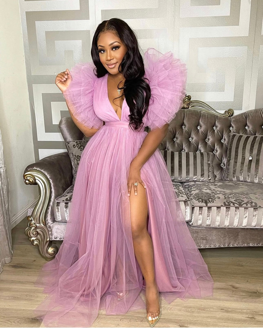 EXTRA ATTENTION TULLE DRESS - LAVENDER