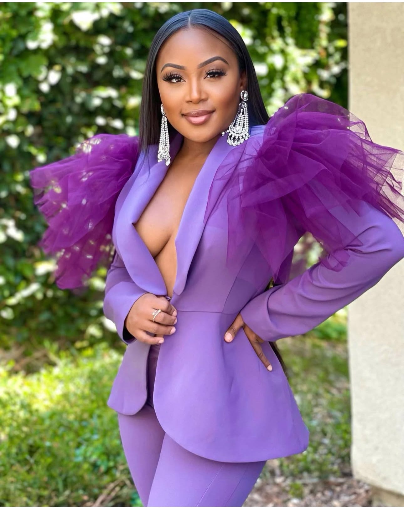 JAWDROPPING TILLE SHOULDER SUIT - PURPLE