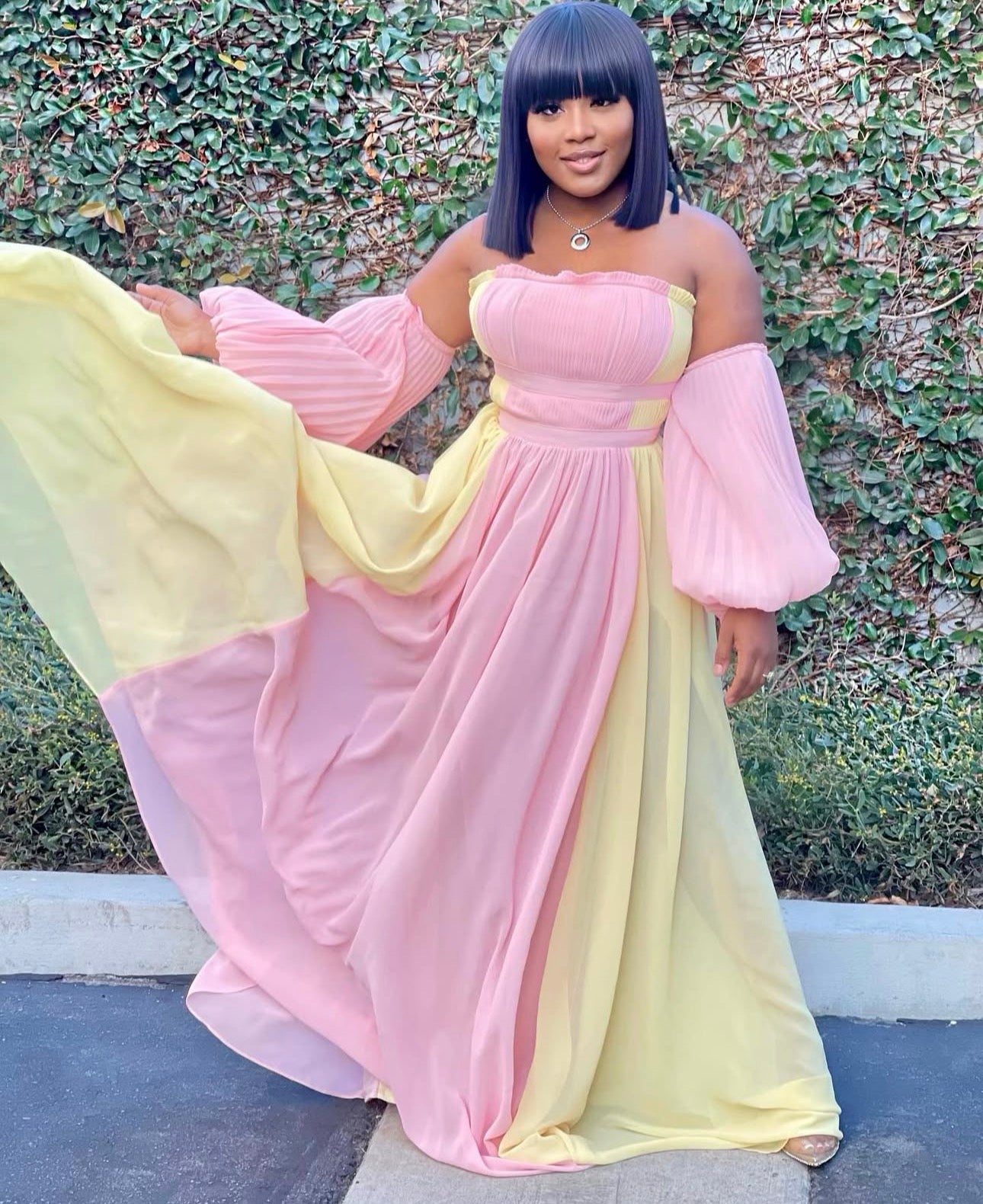 SWEET DREAMS MAXI DRESS - PINK/YELLOW