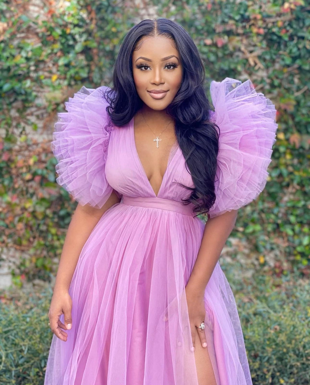 THE BIG REVEAL RUFFLE DRESS - EMERALD DRESS