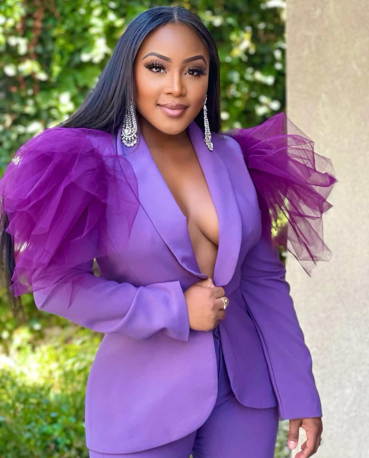 JAWDROPPING TILLE SHOULDER SUIT - PURPLE