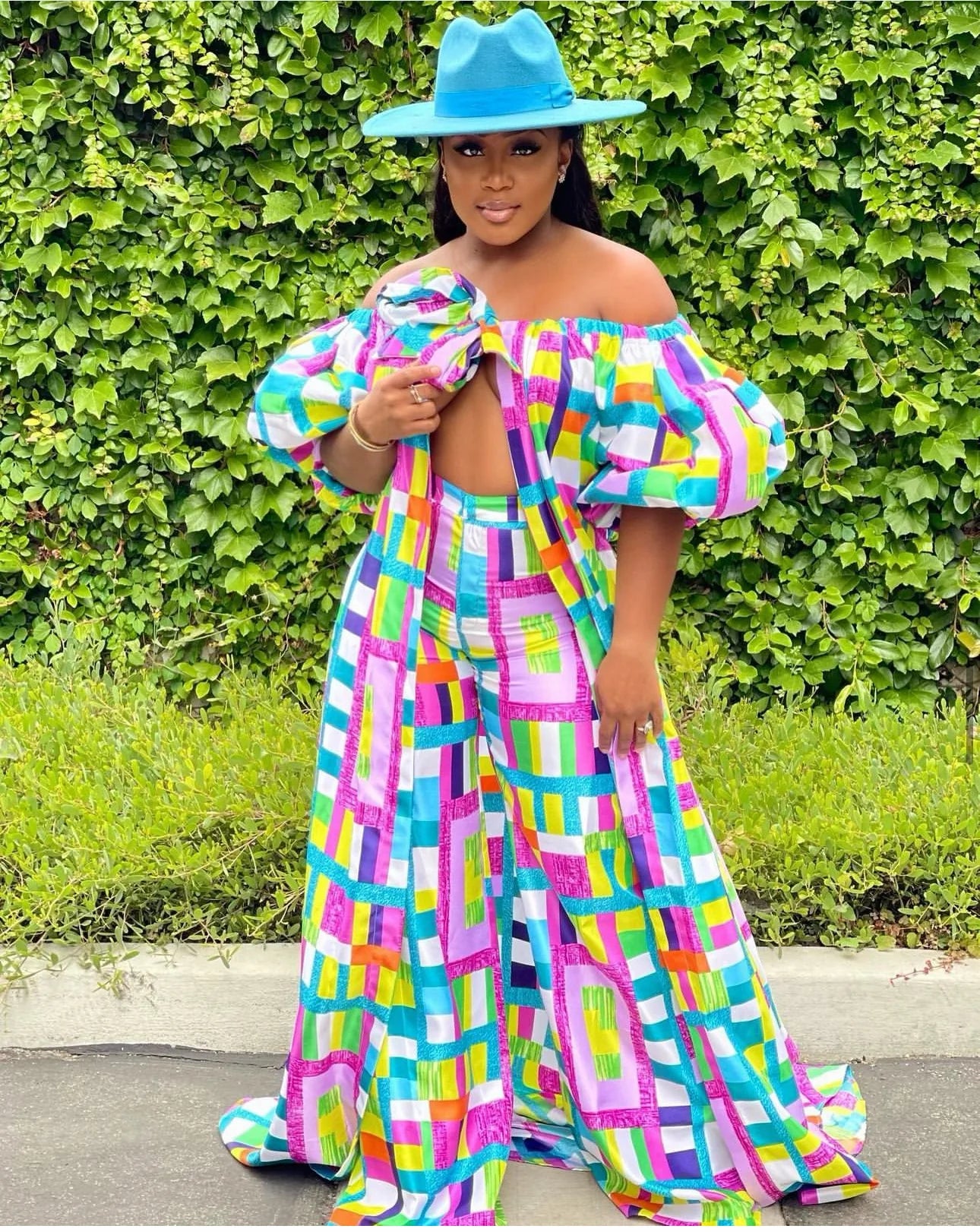 SPOT ON CAPE TWO PIECE SET - MULTI COLOR