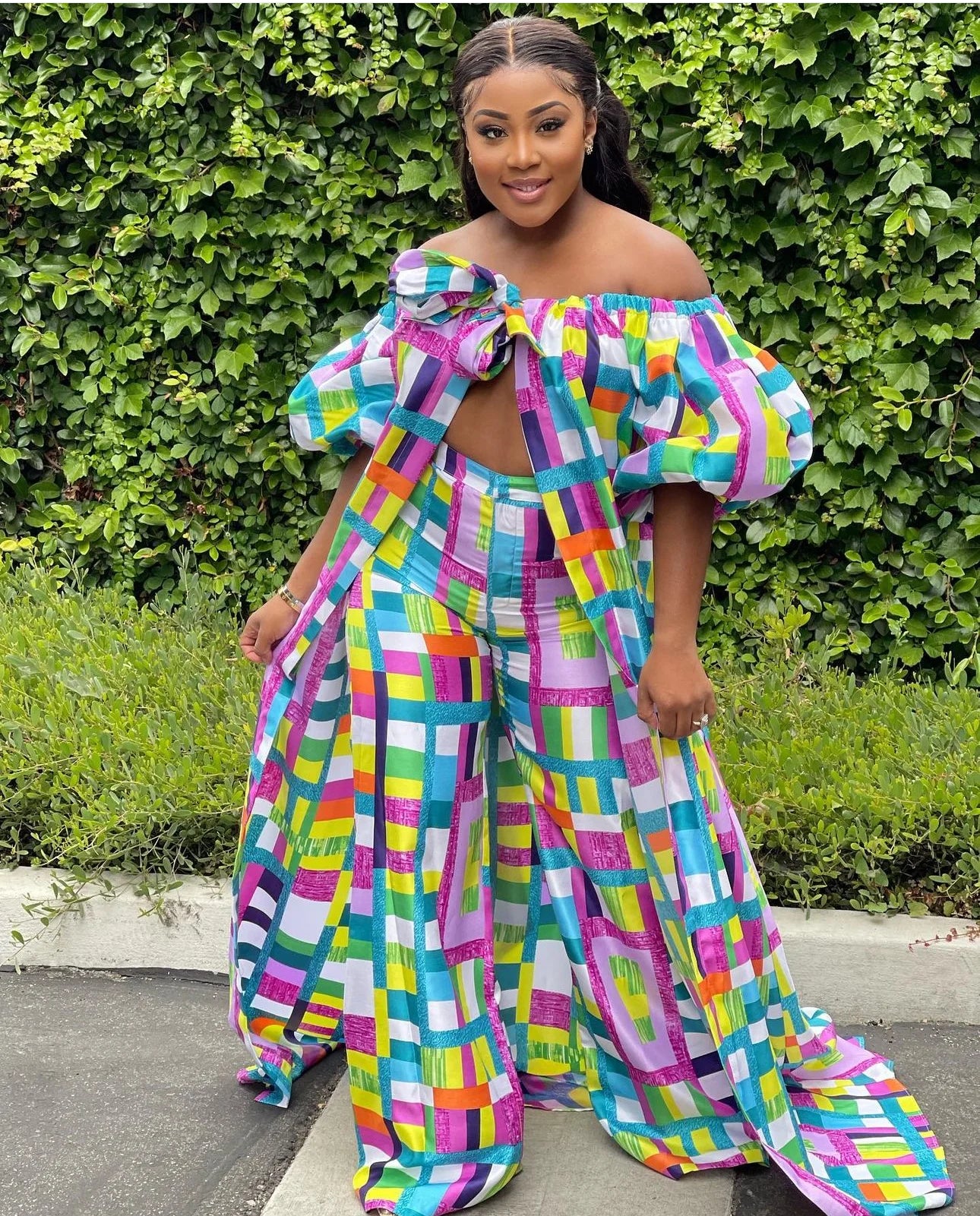 SPOT ON CAPE TWO PIECE SET - MULTI COLOR