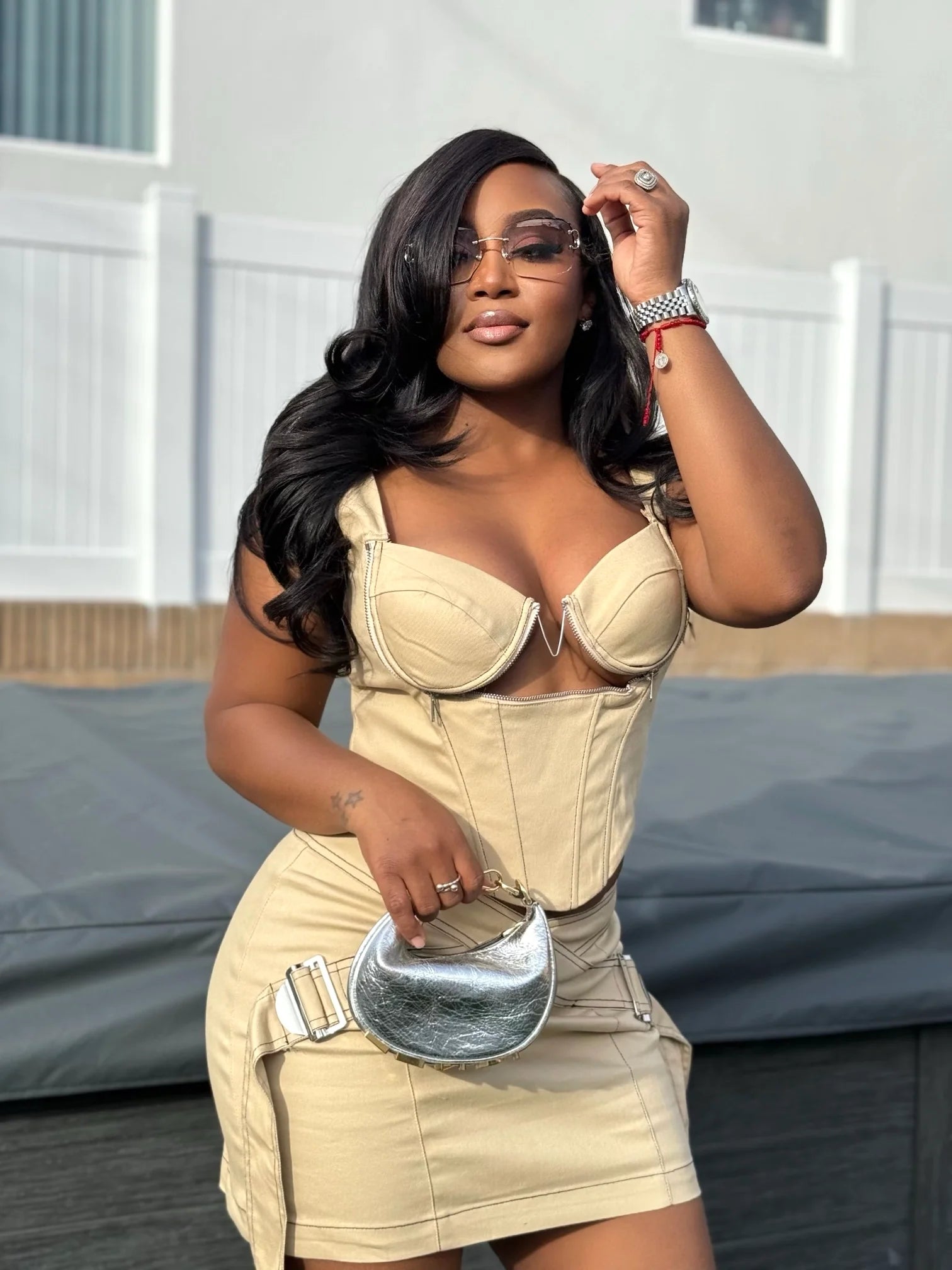 PRESSURE SKIRT SET - NUDE